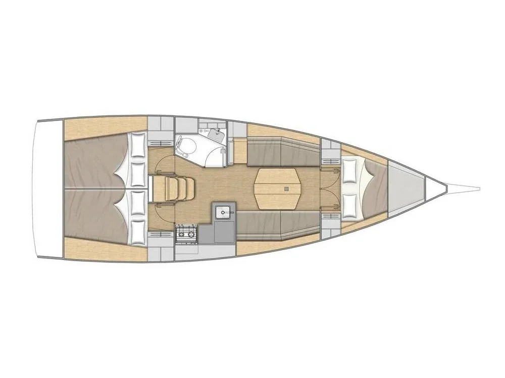 Grundriss der Yacht BENETEAU Oceanis 34.1 - Navicela