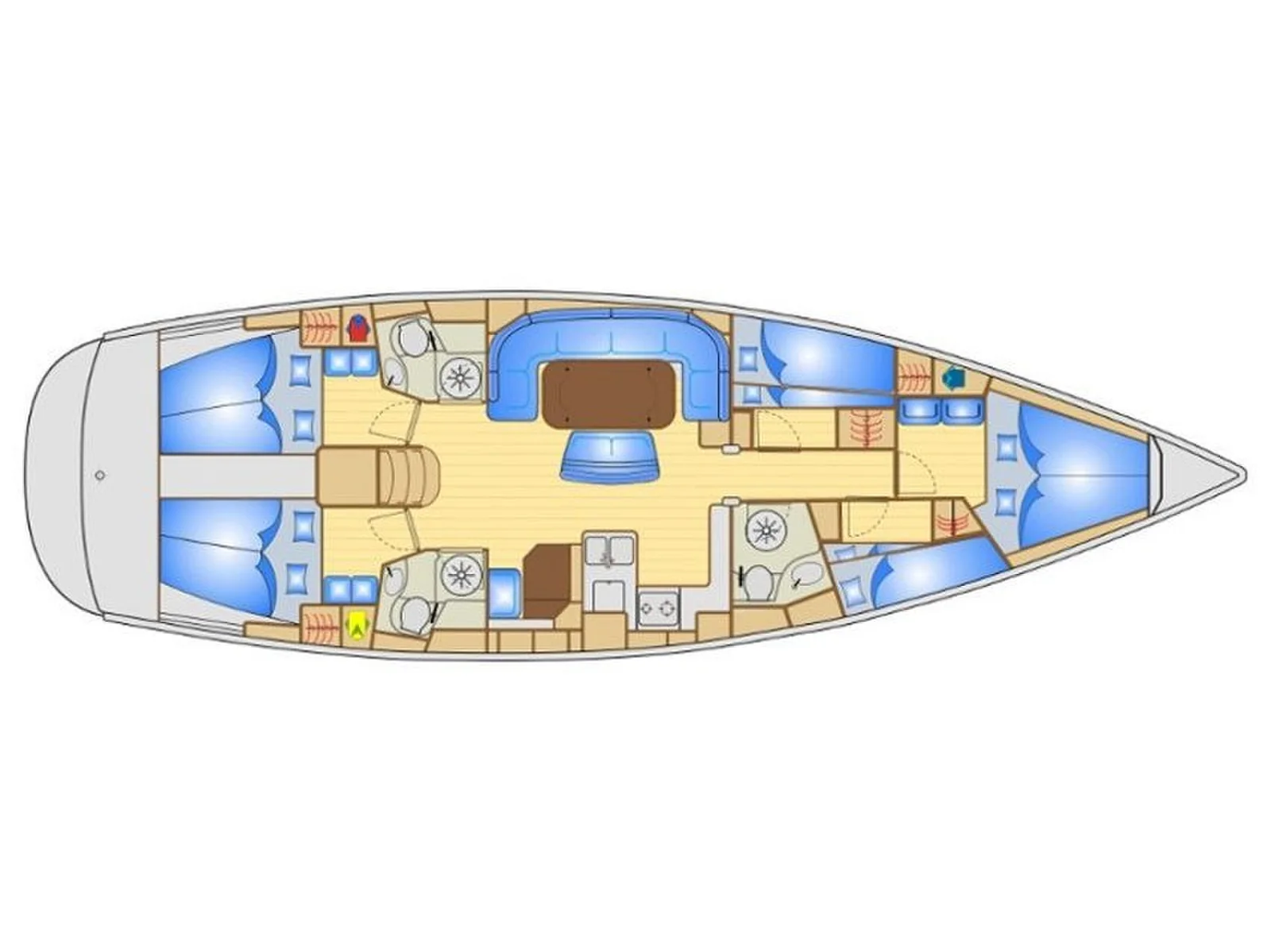 Grundriss der Yacht BAVARIA 50 Cruiser - Fortunal