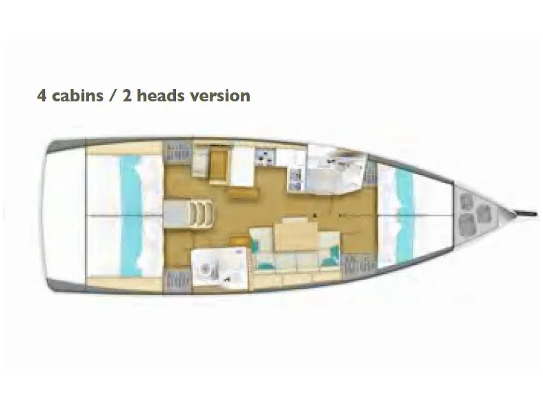 Grundriss der Yacht JEANNEAU Sun Odyssey 440 - Salva
