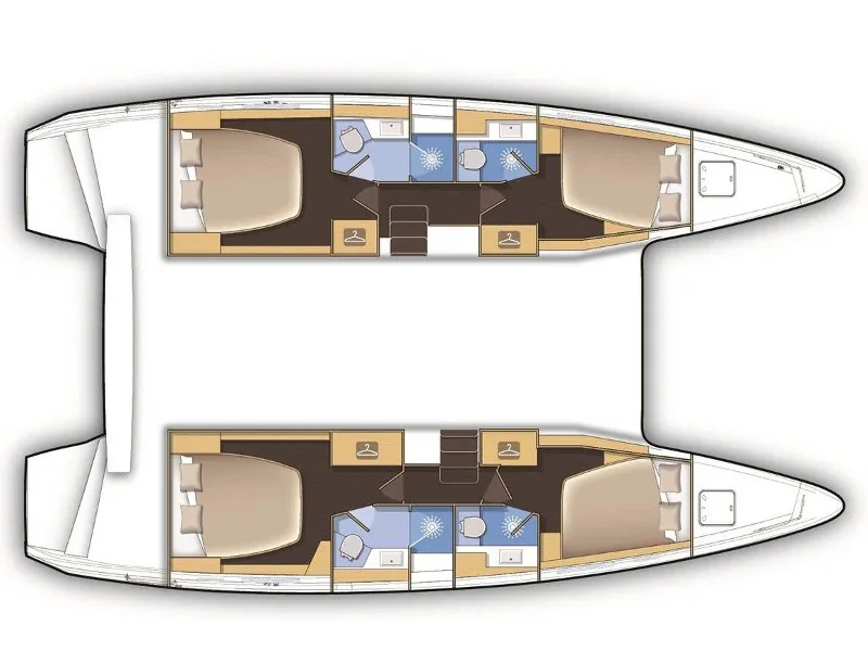 Grundriss der Yacht LAGOON 42 - Banga