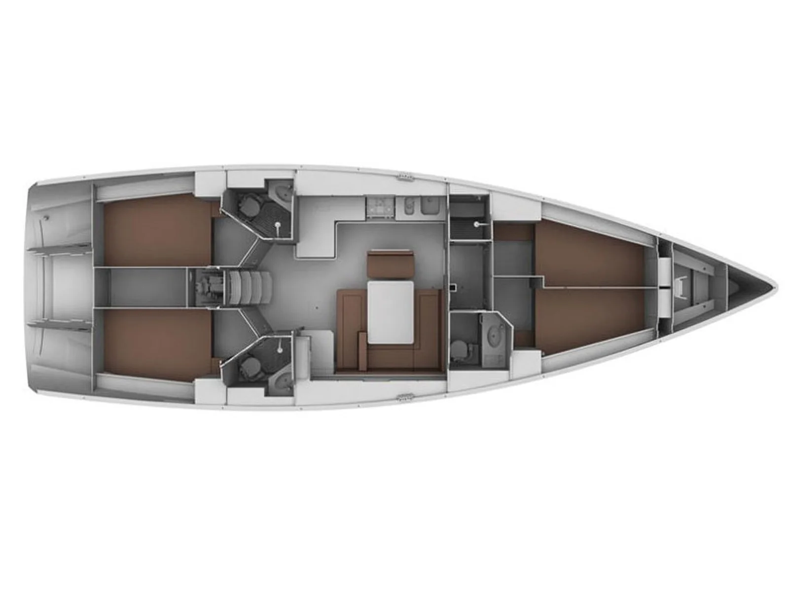 Grundriss der Yacht BAVARIA Cruiser 45 - Saffron