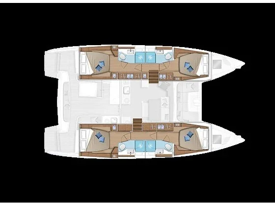 Grundriss der Yacht LAGOON 46 - Cass