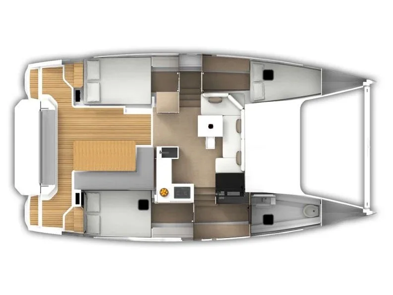 Grundriss der Yacht AVENTURA 34 - Jumping Fitness