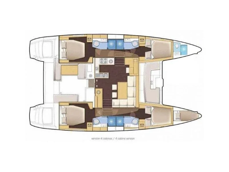 Grundriss der Yacht LAGOON 46 - Adrion