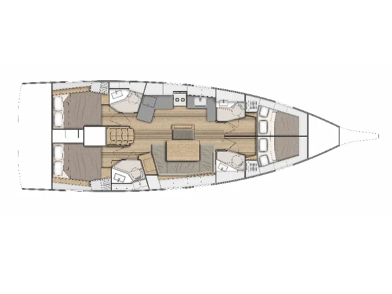 Grundriss der Yacht BENETEAU Oceanis 46.1 - Nemo