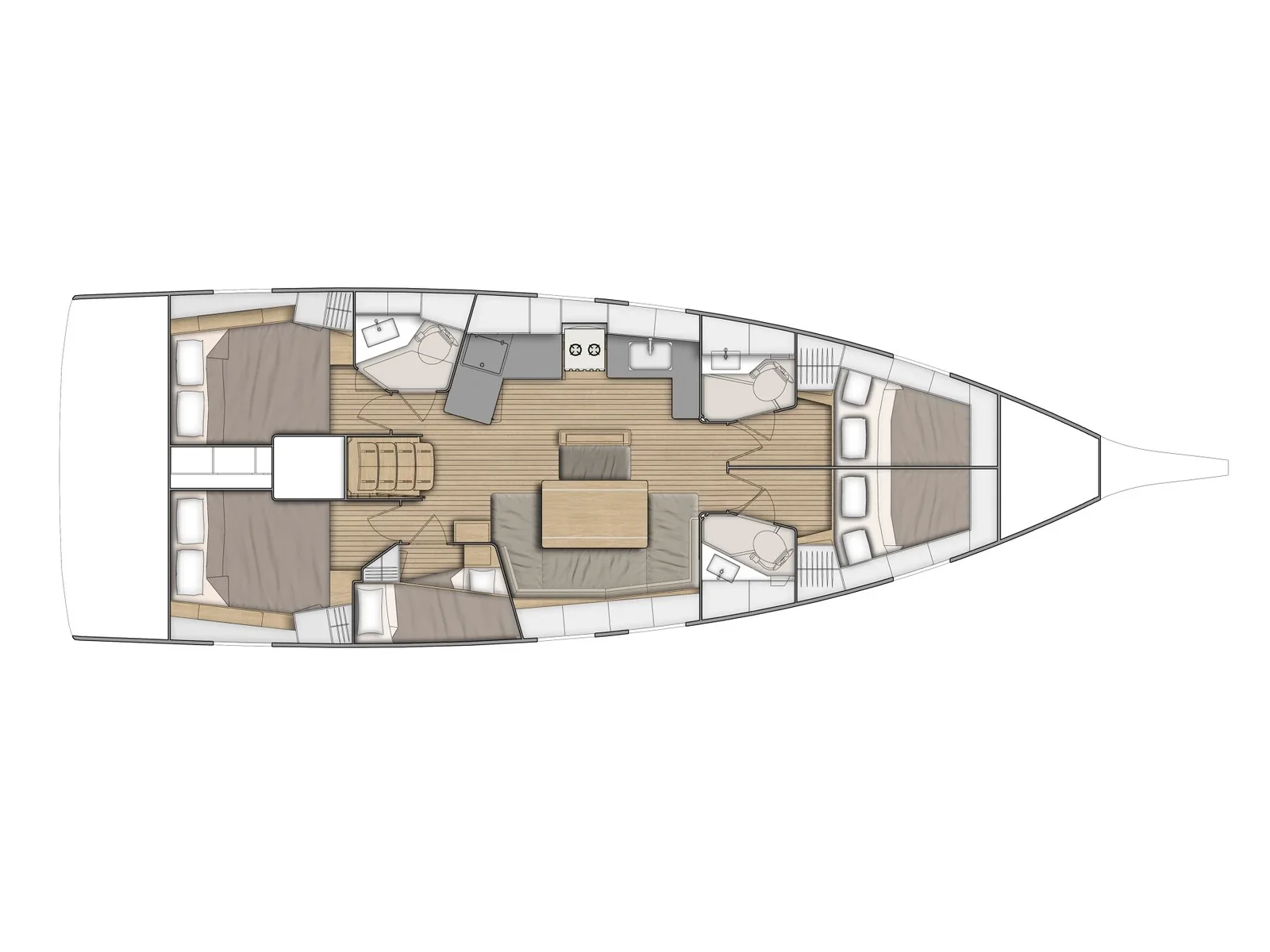Grundriss der Yacht BENETEAU Oceanis 46.1 - Blue Sky