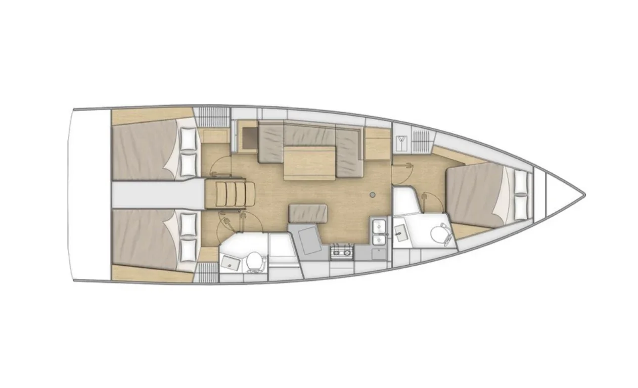 Grundriss der Yacht BENETEAU Oceanis 40.1 - Cosmic Dancer