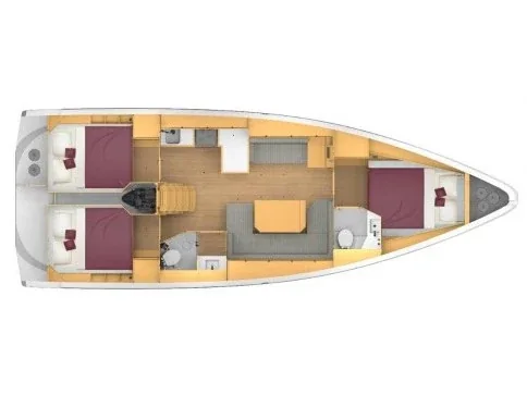 Grundriss der Yacht BAVARIA C42 - M..a