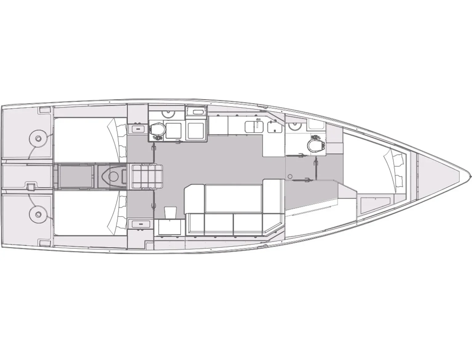 Grundriss der Yacht ELAN Impression 43 - Elena