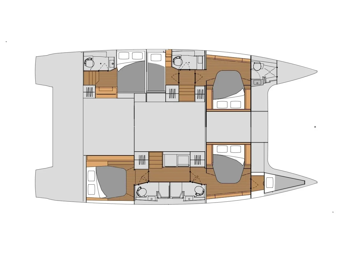 Grundriss der Yacht FOUNTAINE PAJOT Tanna 47 - Andy