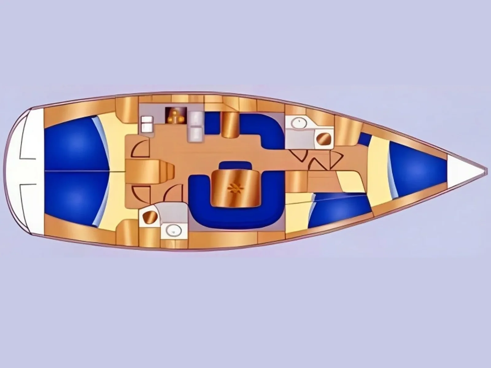 Grundriss der Yacht TRIPLAST Y40 - Pia