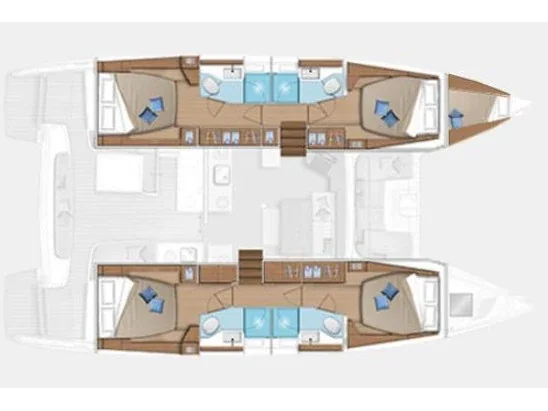 Grundriss der Yacht LAGOON 46 - Mira