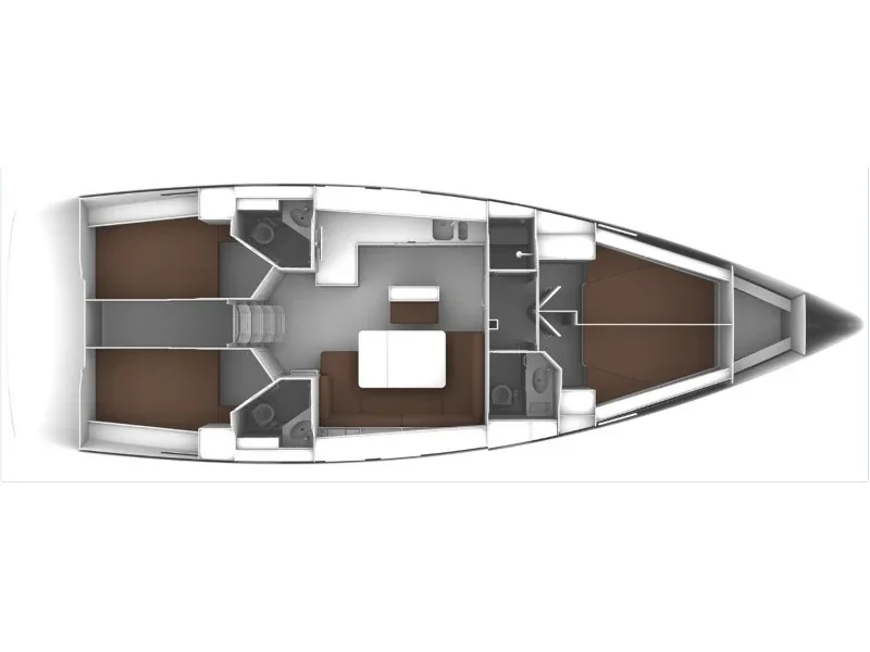 Grundriss der Yacht BAVARIA Cruiser 46 - Zazu