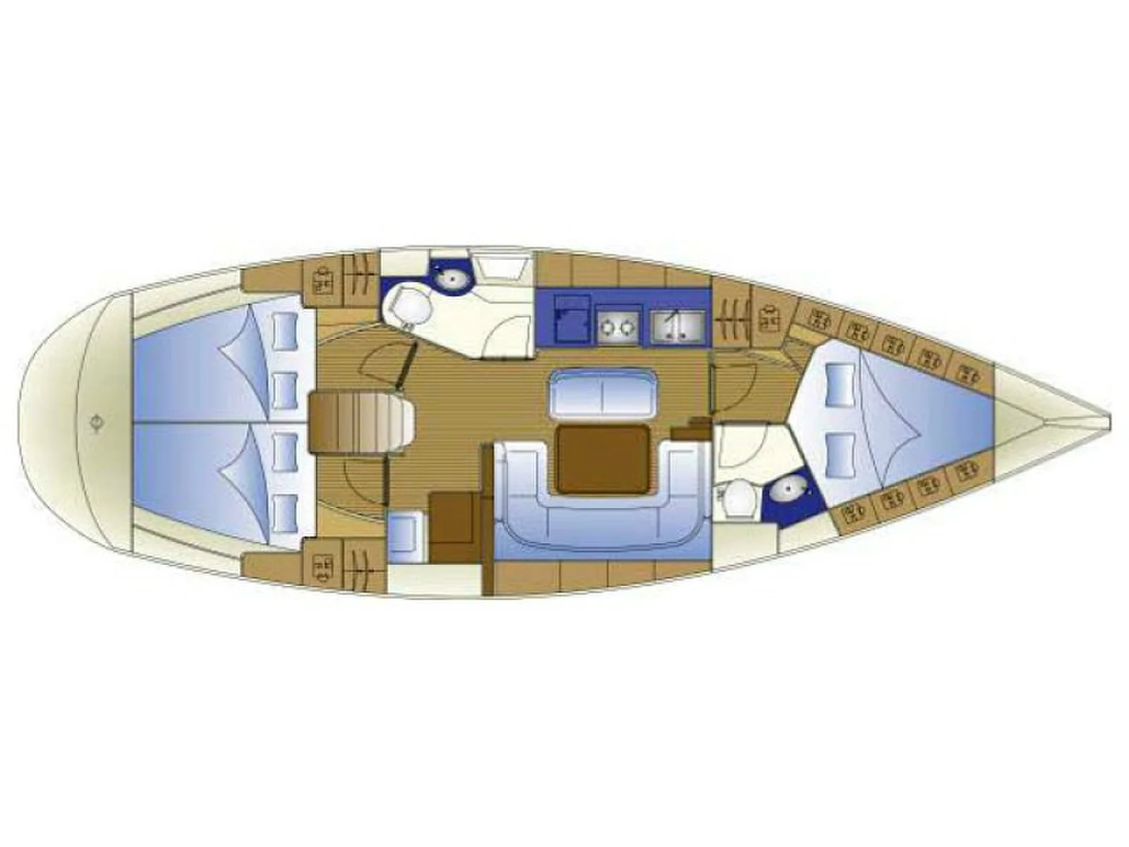 Grundriss der Yacht BAVARIA 40 Cruiser - Philomila
