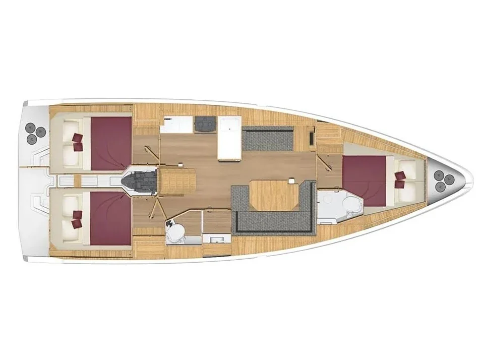 Grundriss der Yacht BAVARIA C38 - Melina