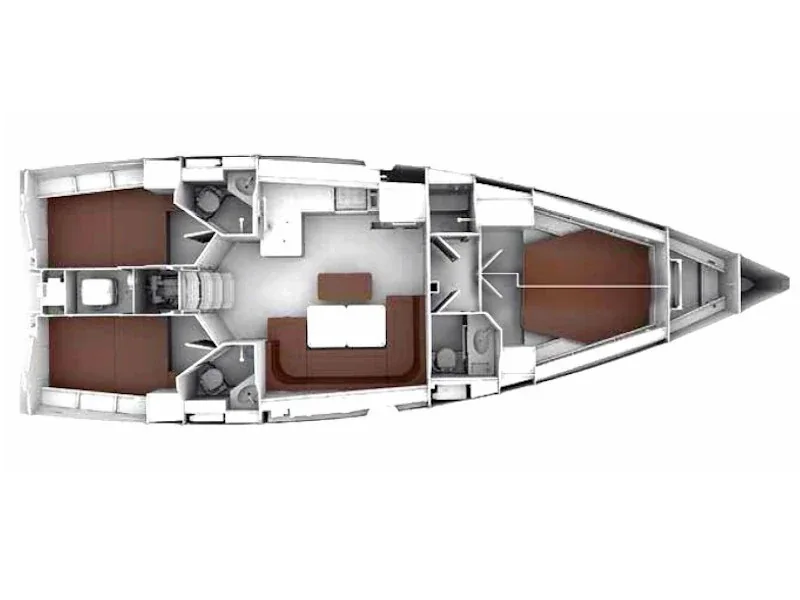Grundriss der Yacht BAVARIA Cruiser 46 Style - Semeli