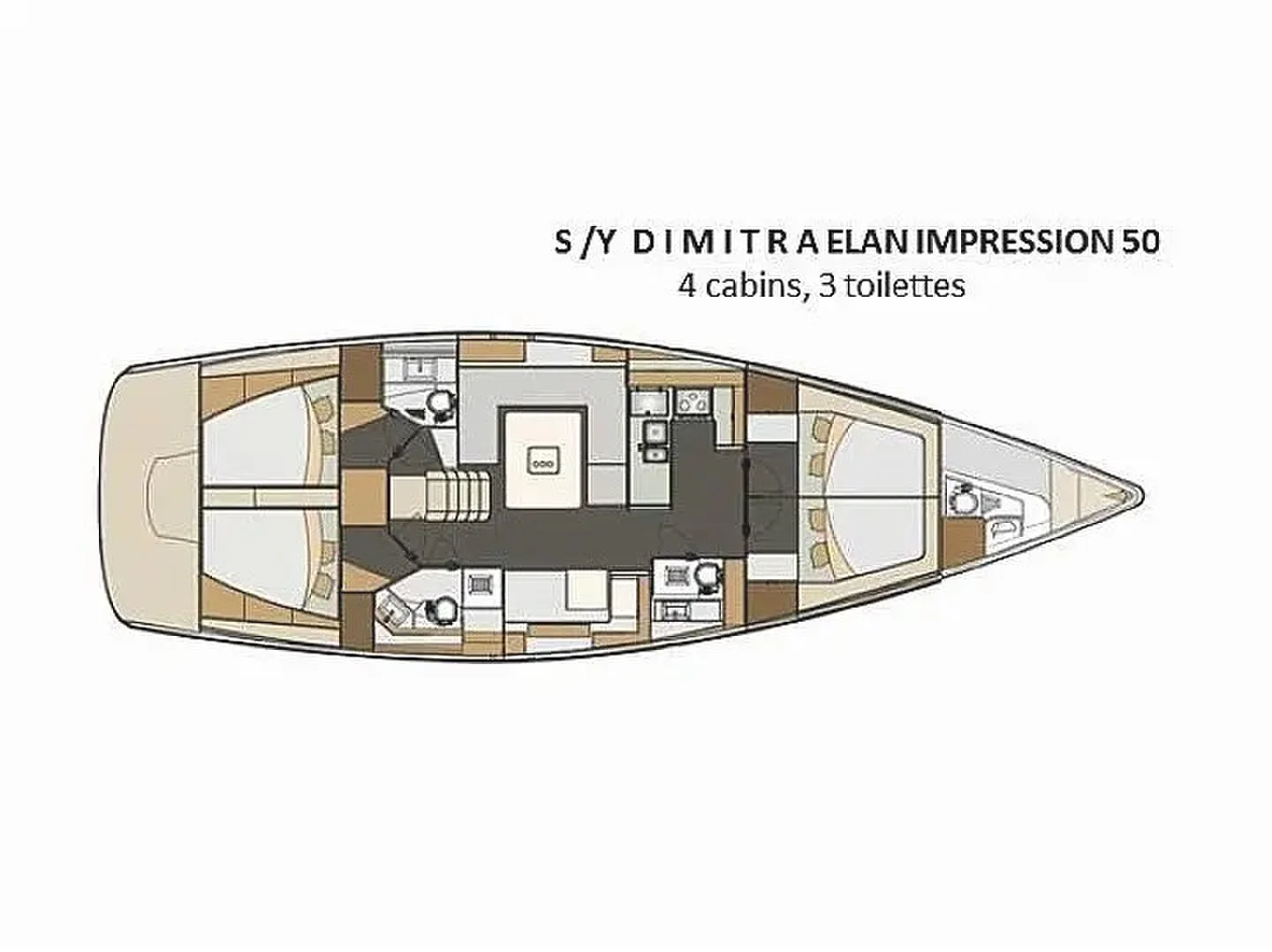 Grundriss der Yacht ELAN Impression 50 - Dimitra