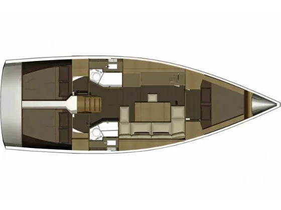 Grundriss der Yacht DUFOUR 382 Grand Large - Prince Folegandros