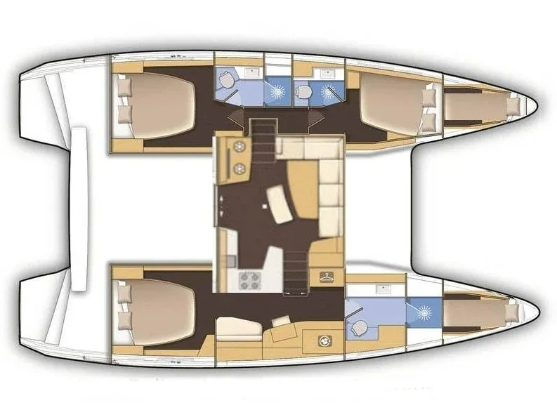 Grundriss der Yacht LAGOON 42 - Find us