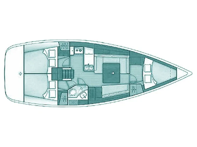 Grundriss der Yacht BENETEAU Oceanis 37 - Galene