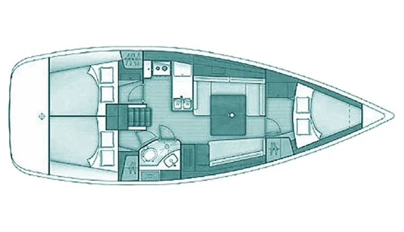 Grundriss der Yacht BENETEAU Oceanis 37 - Galene