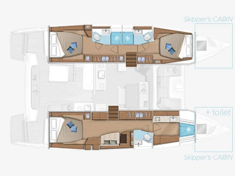 Grundriss der Yacht LAGOON 46 - Tatry