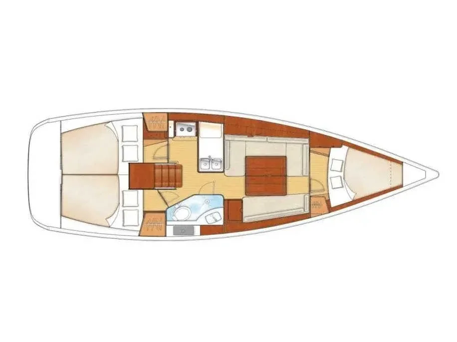 Grundriss der Yacht BENETEAU Oceanis 34 - Smyrna