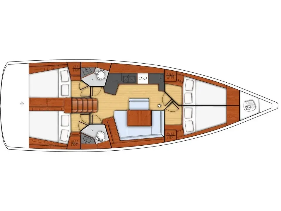 Grundriss der Yacht BENETEAU Oceanis 45 - ADA 3