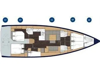 Grundriss der Yacht BAVARIA C50 - MALENA