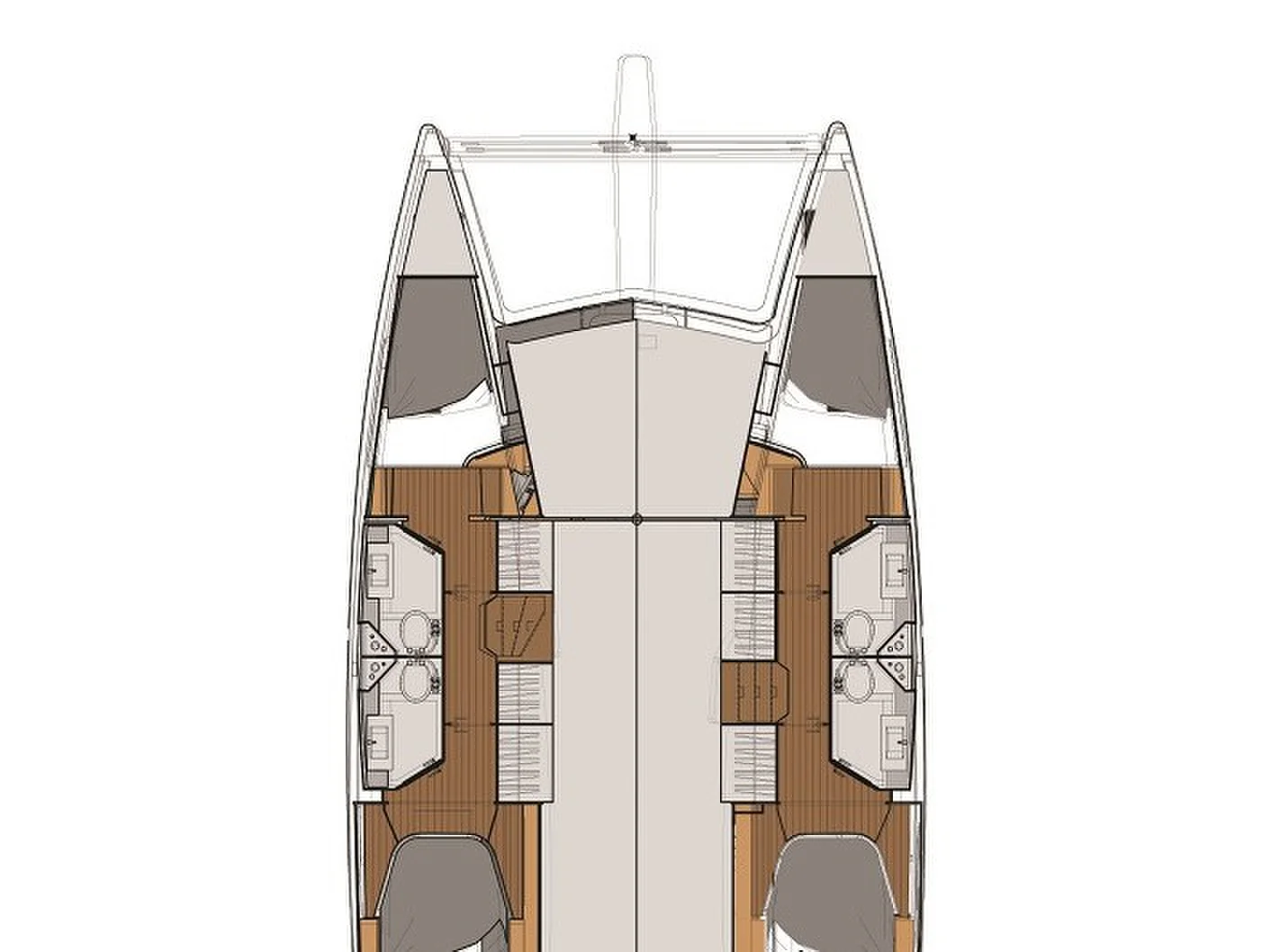 Grundriss der Yacht FOUNTAINE PAJOT Lucia 40 - Luce