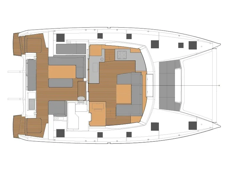 Grundriss der Yacht FOUNTAINE PAJOT Elba 45 - Marina