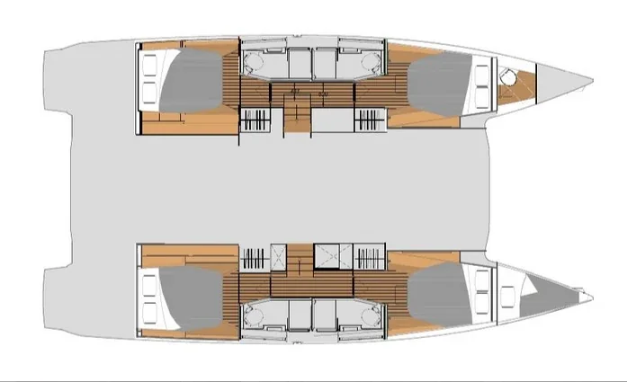 Grundriss der Yacht FOUNTAINE PAJOT Elba 45 - Marina