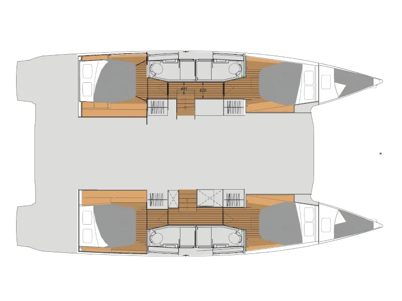 Grundriss der Yacht FOUNTAINE PAJOT Elba 45 - Santa Maria