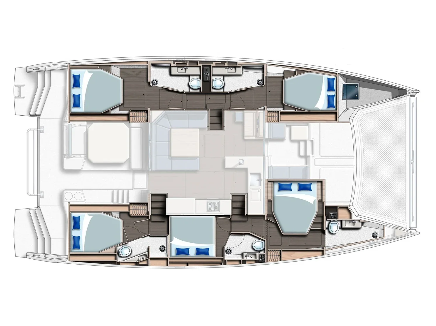 Grundriss der Yacht ROBERTSON AND CAINE Leopard 50 - Trident
