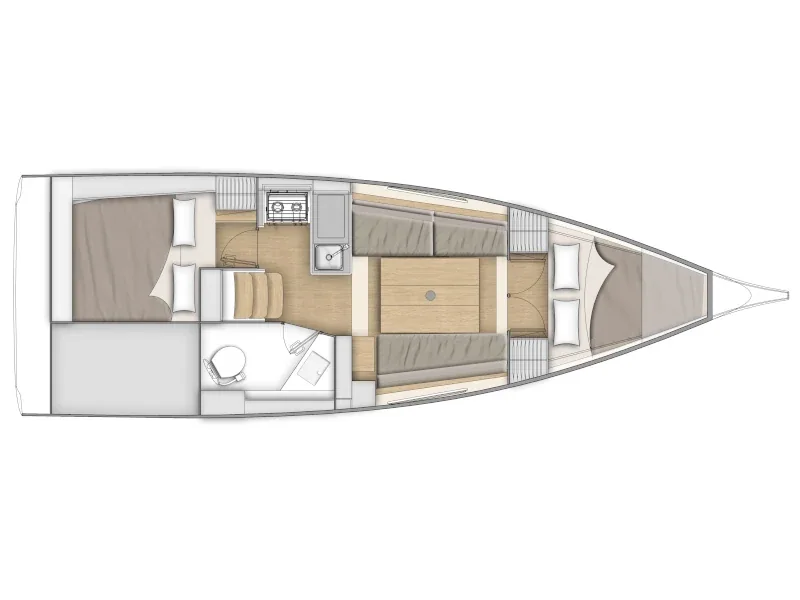 Grundriss der Yacht BENETEAU Oceanis 30.1 - Mañana