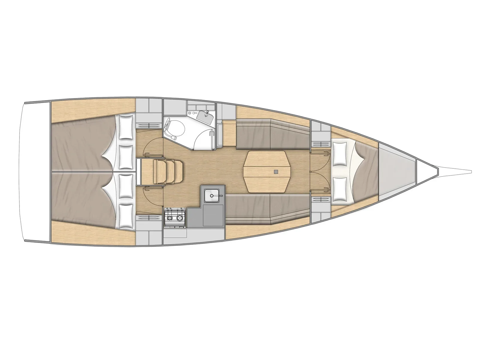 Grundriss der Yacht BENETEAU Oceanis 34.1 - Clara