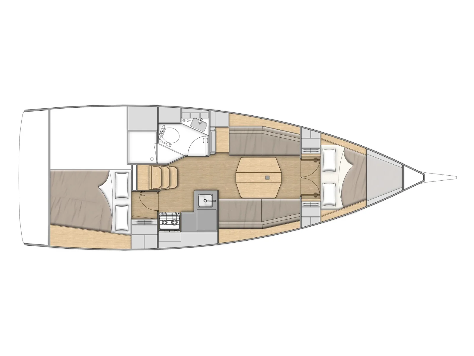 Grundriss der Yacht BENETEAU Oceanis 34.1 - Anoia