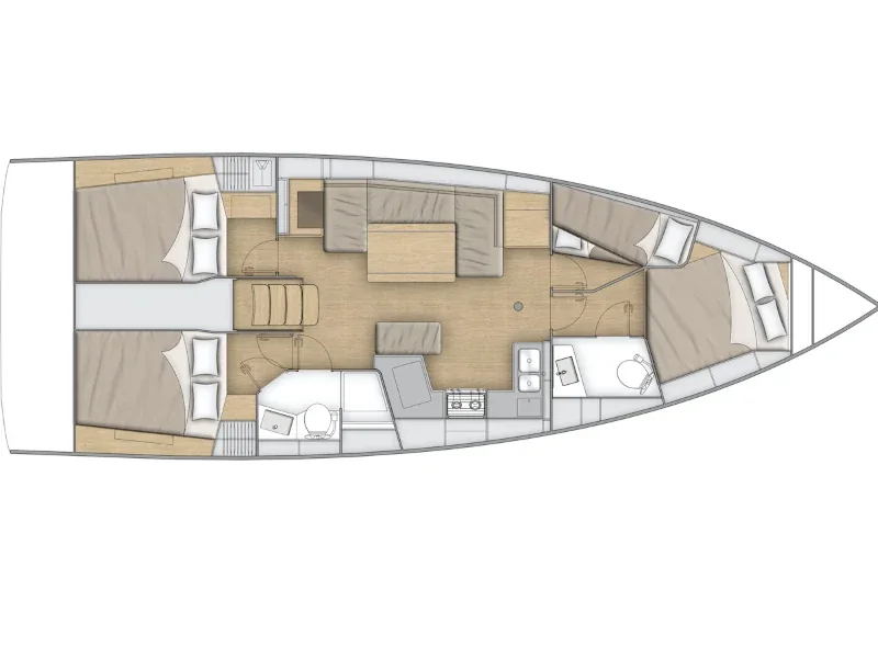 Grundriss der Yacht BENETEAU Oceanis 40.1 - Elizabeth