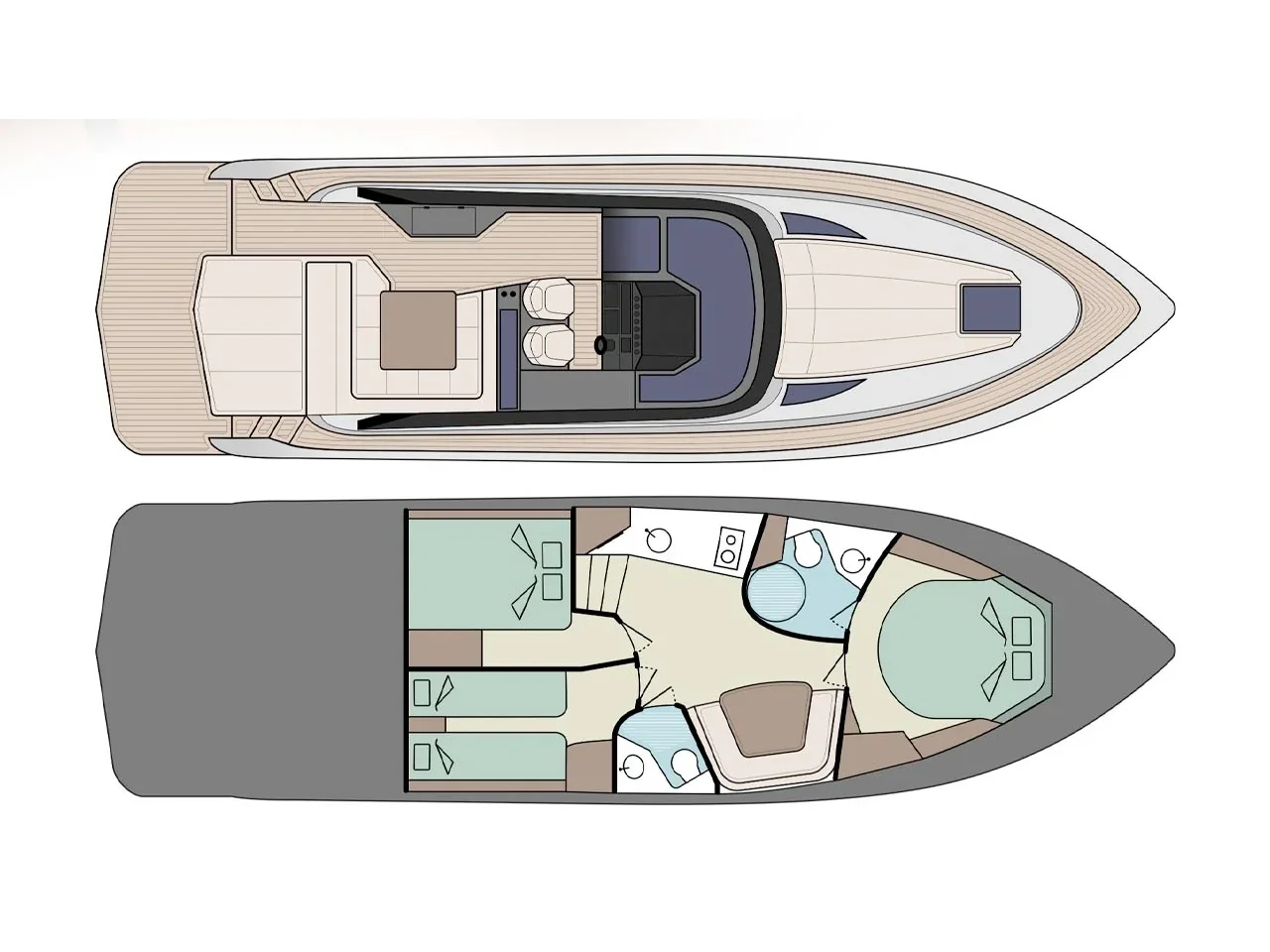 Grundriss der Yacht FOCUS MOTOR YACHTS Focus Power 44 - Sonus