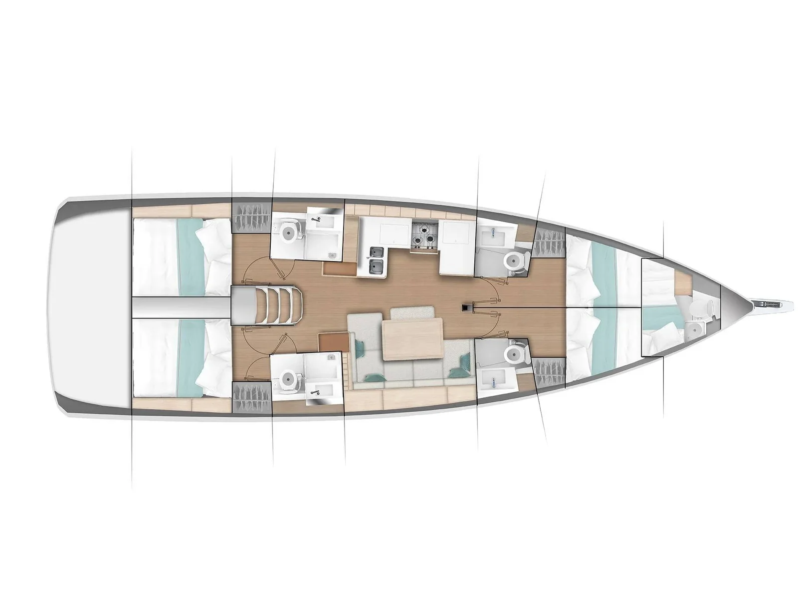 Grundriss der Yacht JEANNEAU Sun Odyssey 490 - Mirrmurr