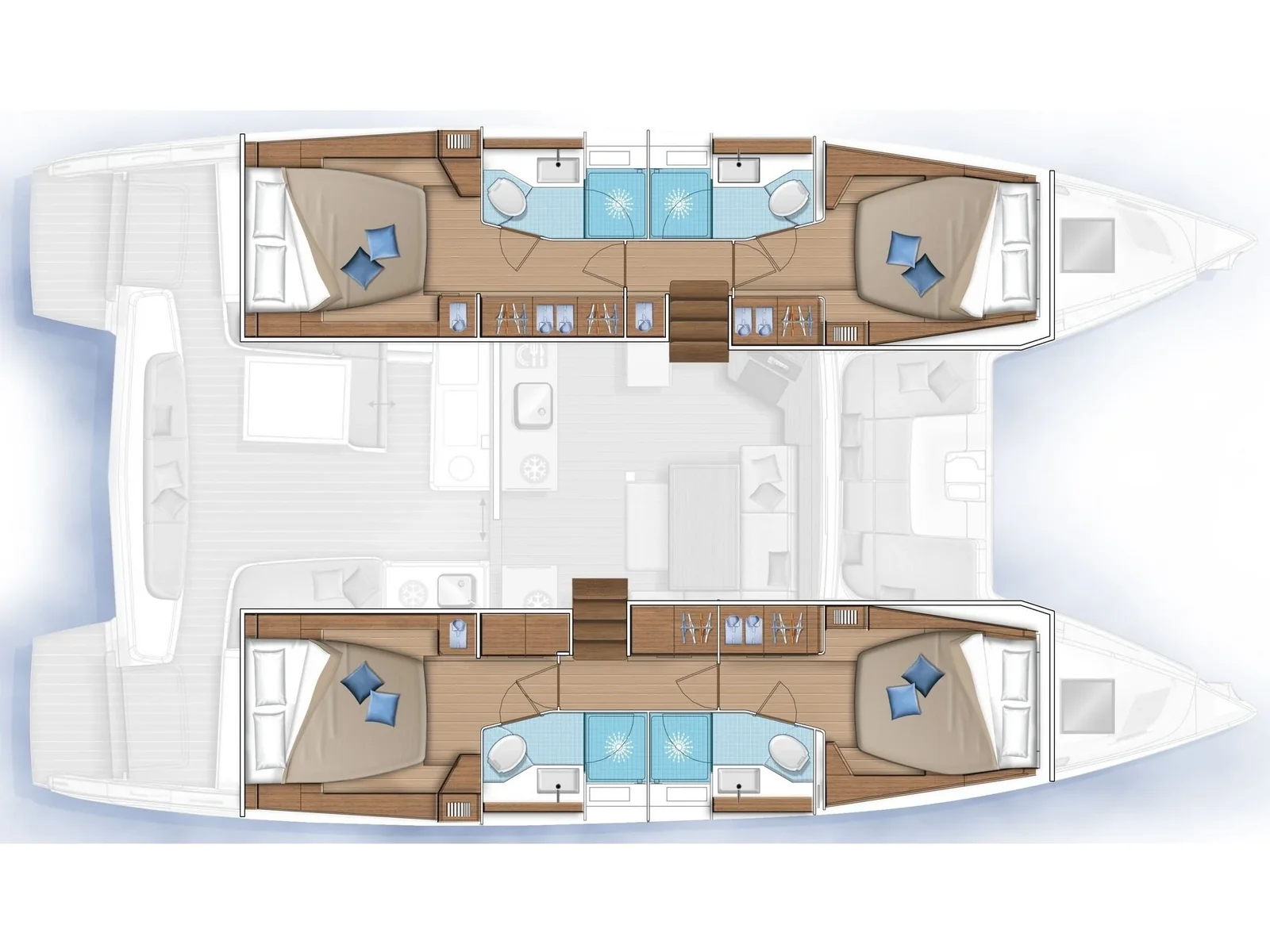 Grundriss der Yacht LAGOON 46 - Active Cruises