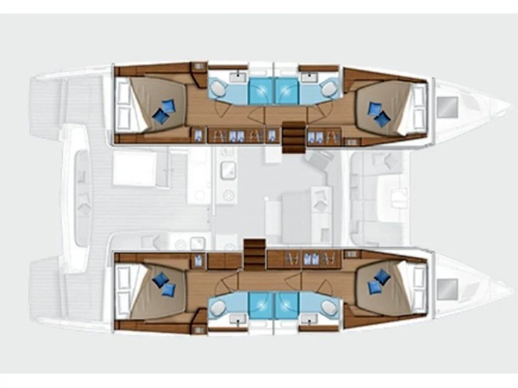 Grundriss der Yacht LAGOON 46 - Brighter Star