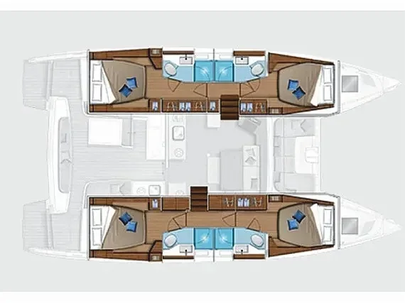Grundriss der Yacht LAGOON 46 - Gemini