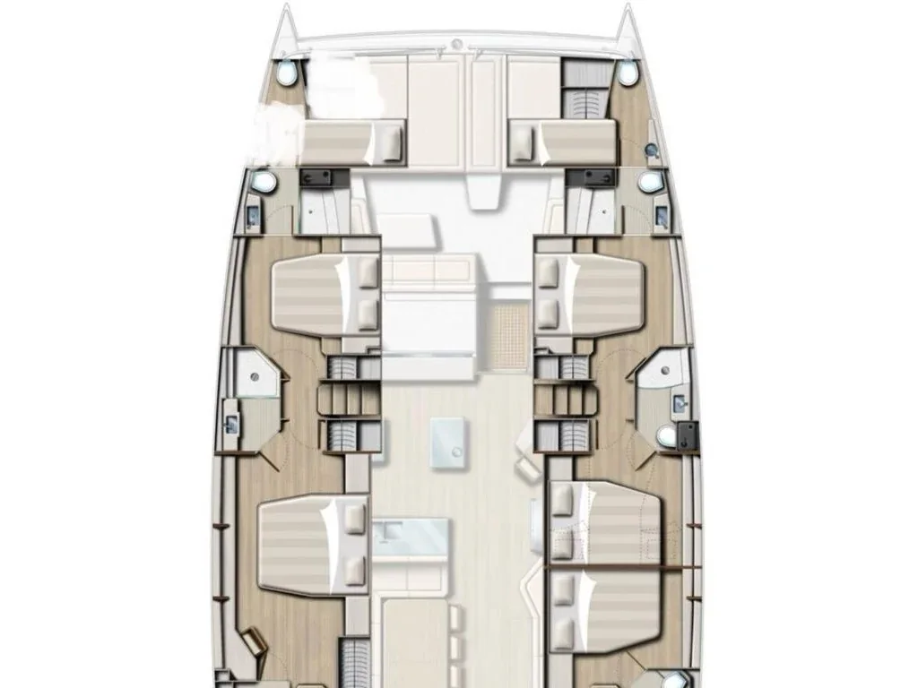 Grundriss der Yacht CATANA Bali 5.4 - Joža