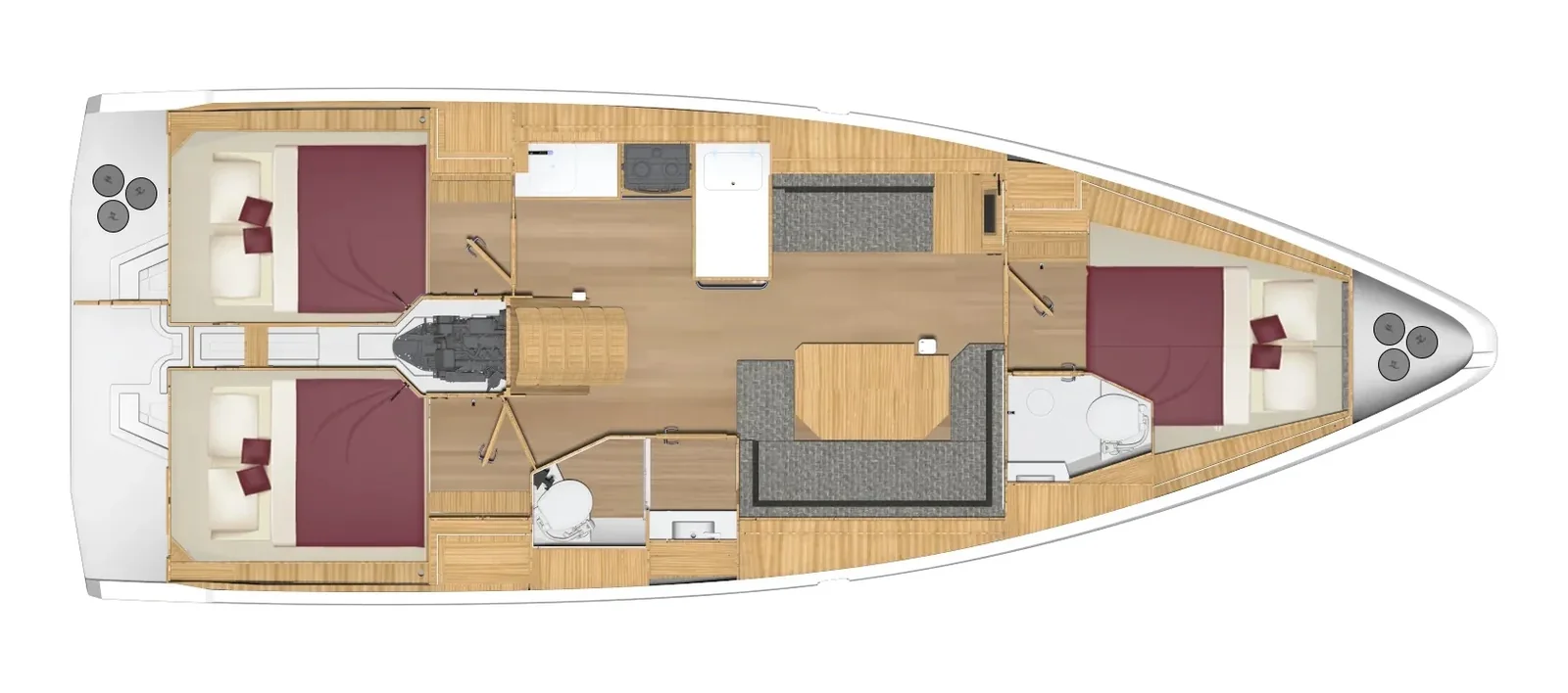 Grundriss der Yacht BAVARIA C38 - Popaj