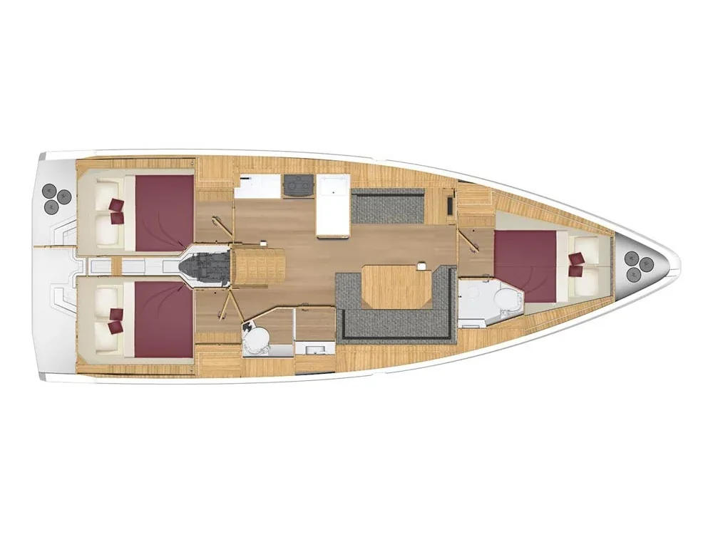 Grundriss der Yacht BAVARIA C38 - Mala Hana