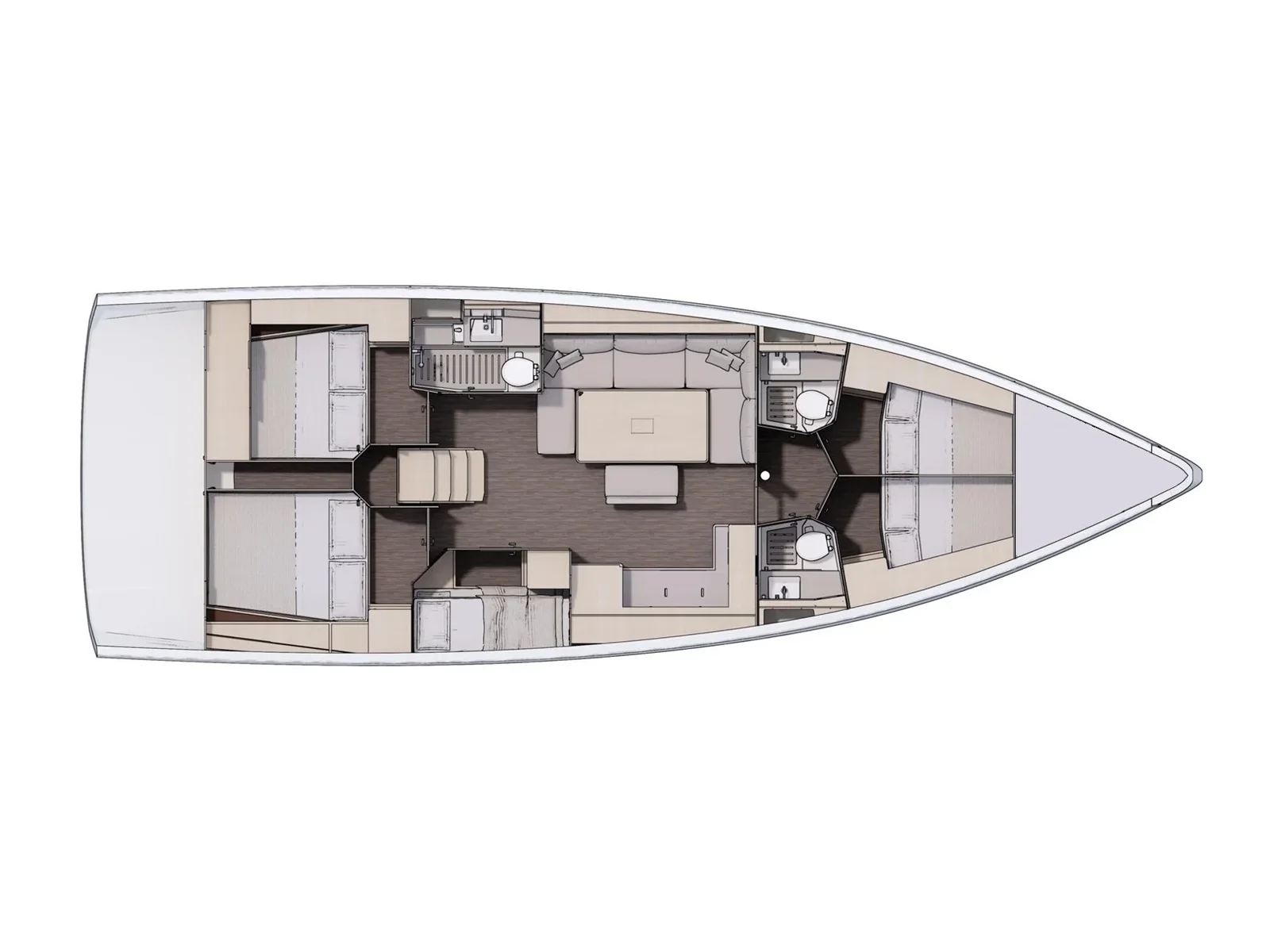 Grundriss der Yacht DUFOUR 470 - Andreja