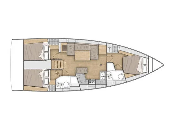 Grundriss der Yacht BENETEAU Oceanis 40.1 - Christine
