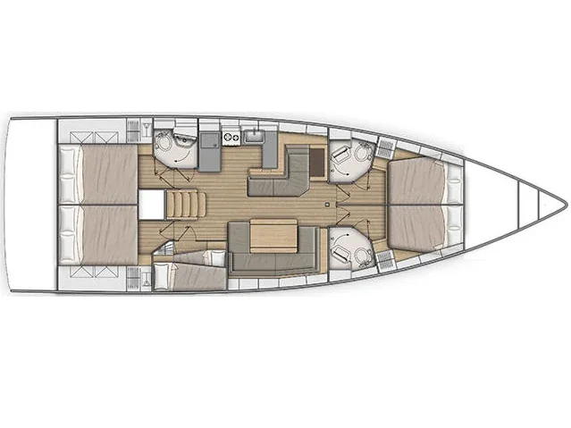 Grundriss der Yacht BENETEAU Oceanis 51.1 - Panda II