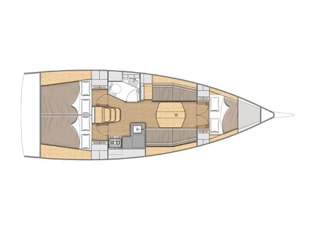 Grundriss der Yacht BENETEAU Oceanis 34.1 - Angelica